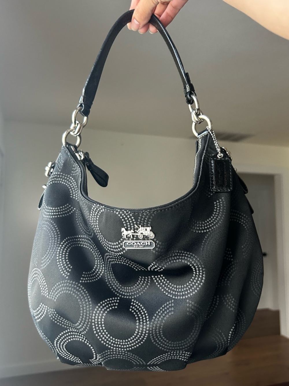 Y2K Coach Madison Dotted Op Art Hobo Bag